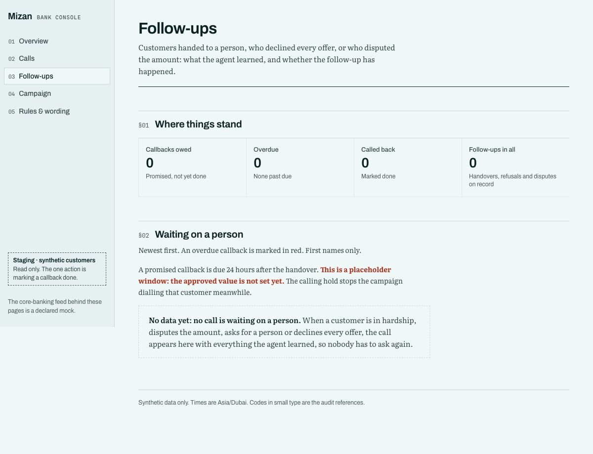 Follow-ups: customers handed to a person and callbacks owed